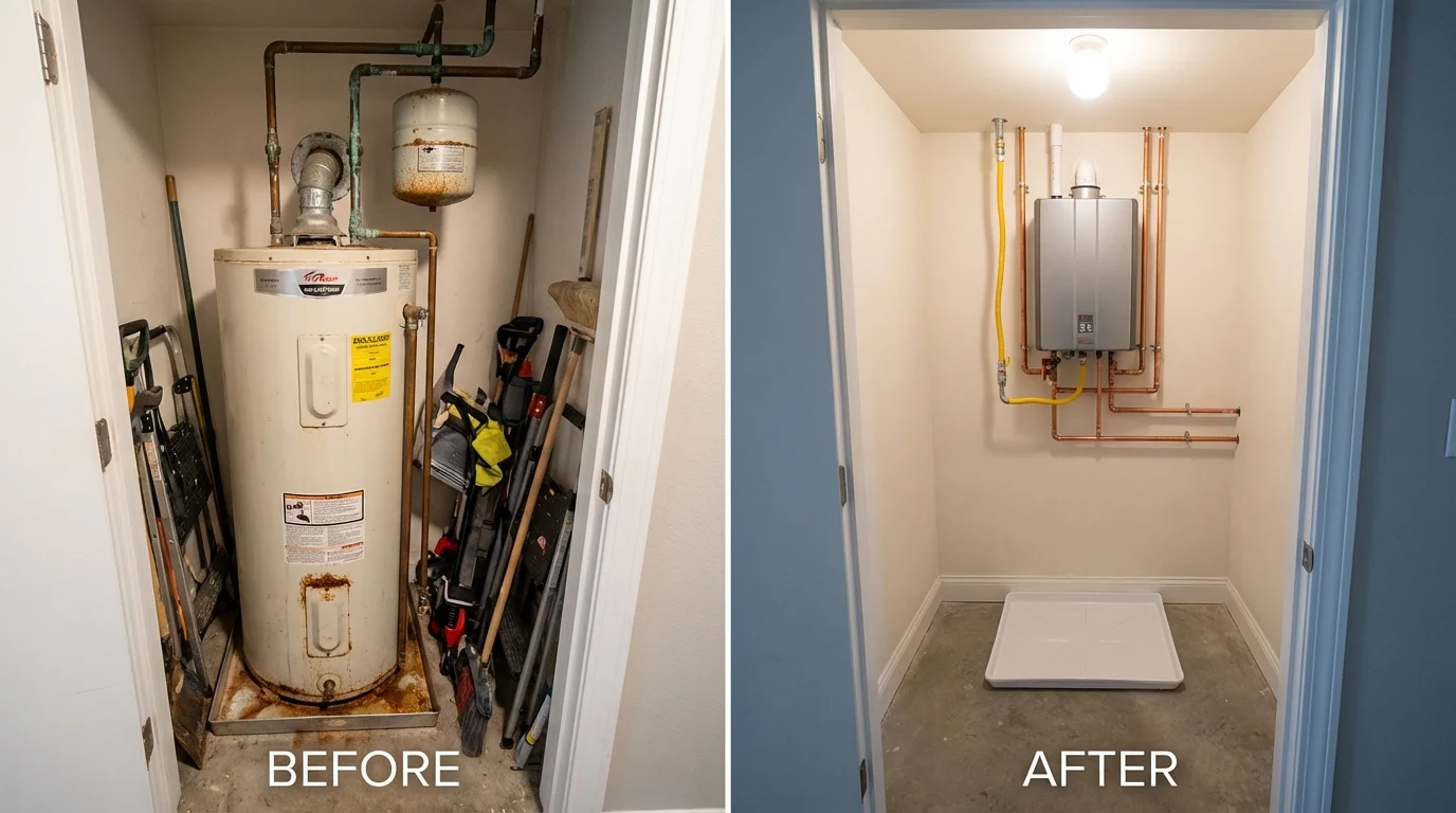 Tank water heater versus wall-mounted tankless unit comparison for Carlstadt, NJ homeowners